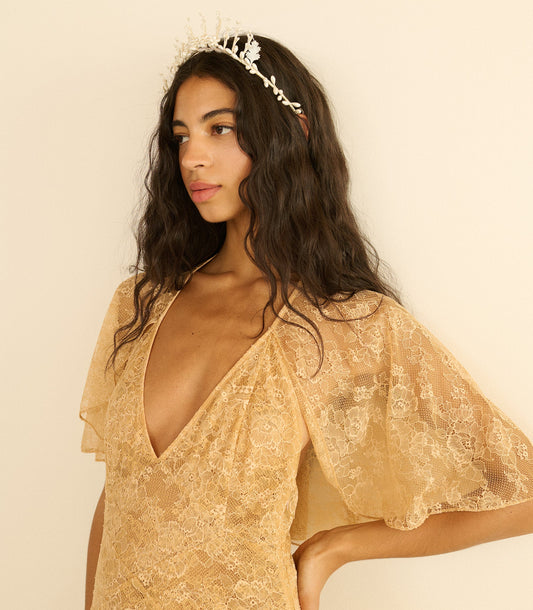 FAYE TIARA -- ANTIQUE PEARL