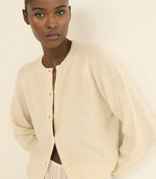 PEROLINE CASHMERE CARDIGAN -- DOGWOOD