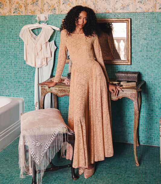 WILHELMINE DRESS -- TOASTED ALMOND